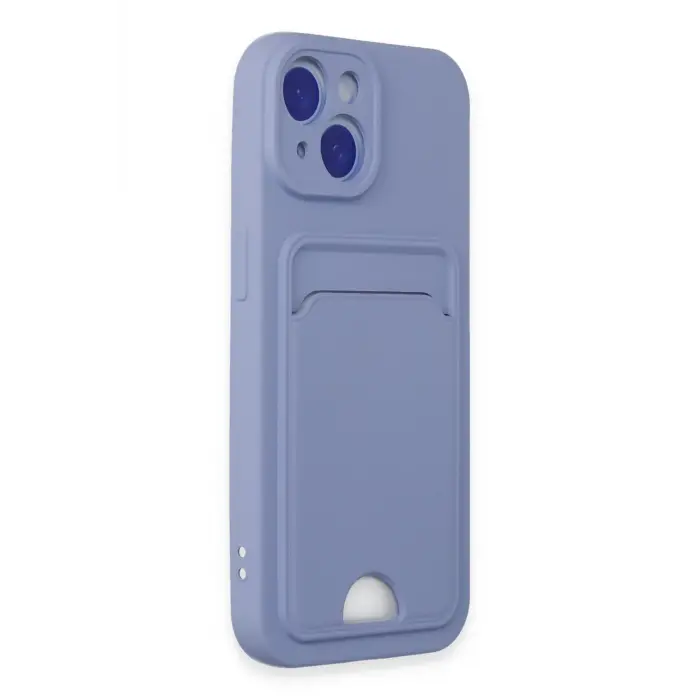 Lopard İphone 15 Kılıf Kelvin Kartvizitli Silikon - Lila