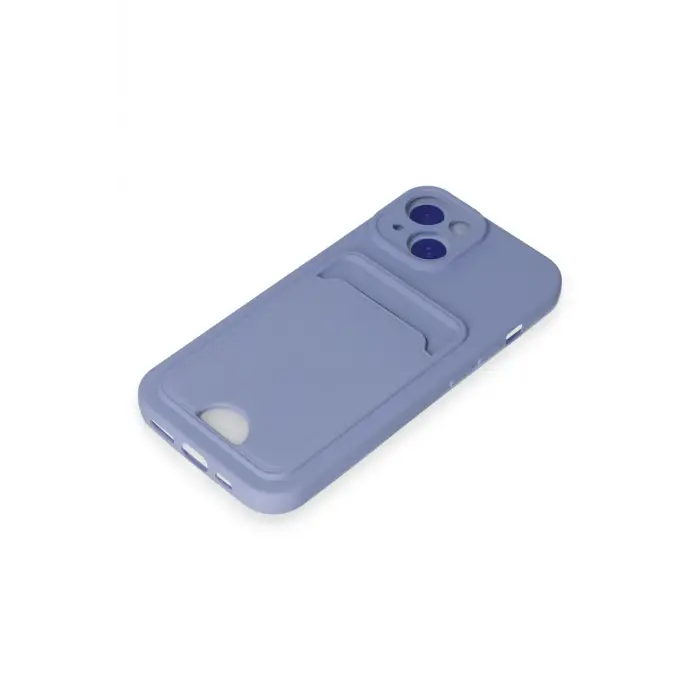 Lopard İphone 15 Kılıf Kelvin Kartvizitli Silikon - Lila