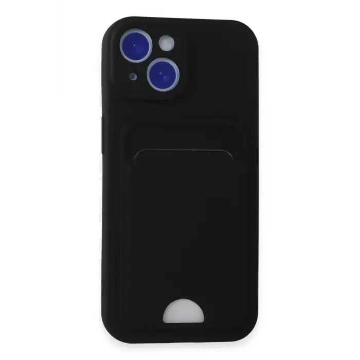 Lopard İphone 15 Kılıf Kelvin Kartvizitli Silikon - Siyah