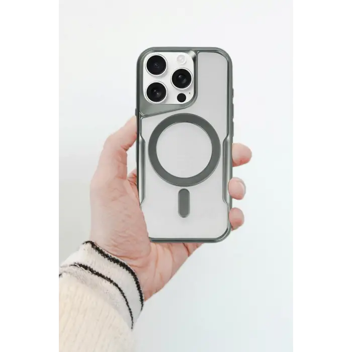 Lopard İphone 15 Pro Kılıf Boyi Magsafe Silikon Kapak - Siyah