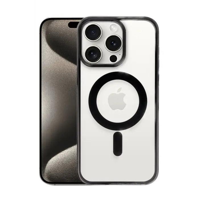 Lopard İphone 15 Pro Kılıf Erozi Magsafe Kapak - Siyah