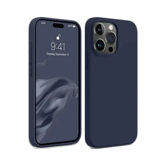 Lopard İphone 15 Pro Kılıf First Silikon - Lacivert