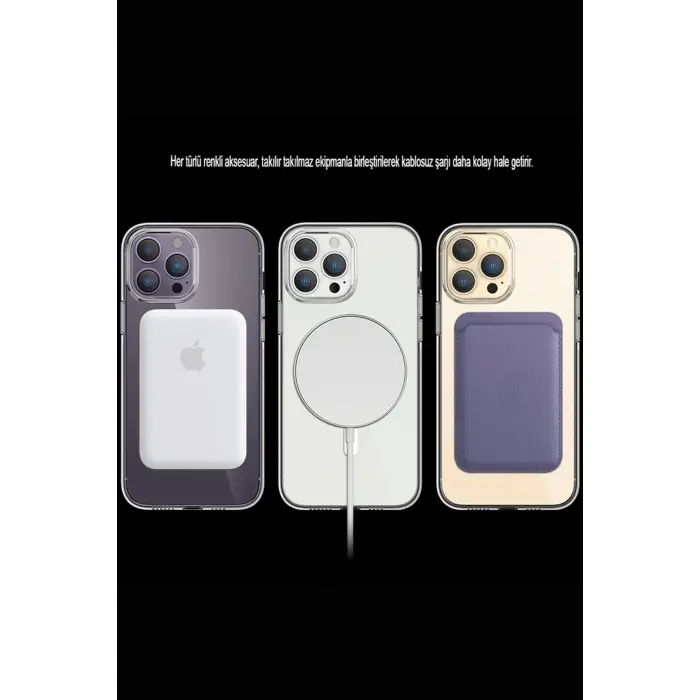 Lopard İphone 15 Pro Kılıf Tron Şeffaf Magsafe Kapak - Şeffaf