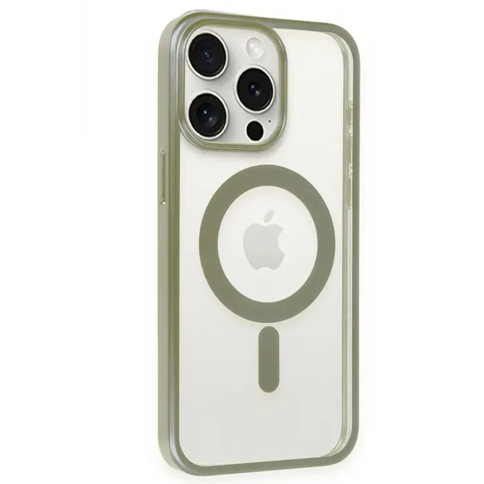 Lopard İphone 15 Pro Max Kılıf Erozi Magsafe Kapak - Gri