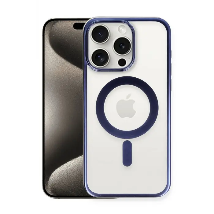 Lopard İphone 15 Pro Max Kılıf Erozi Magsafe Kapak - Lacivert