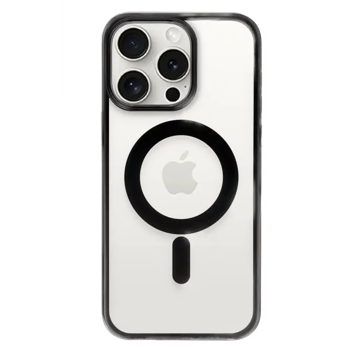 Lopard İphone 15 Pro Max Kılıf Erozi Magsafe Kapak - Siyah