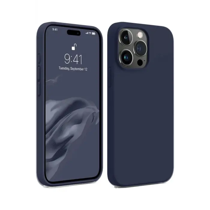 Lopard İphone 15 Pro Max Kılıf First Silikon - Lacivert