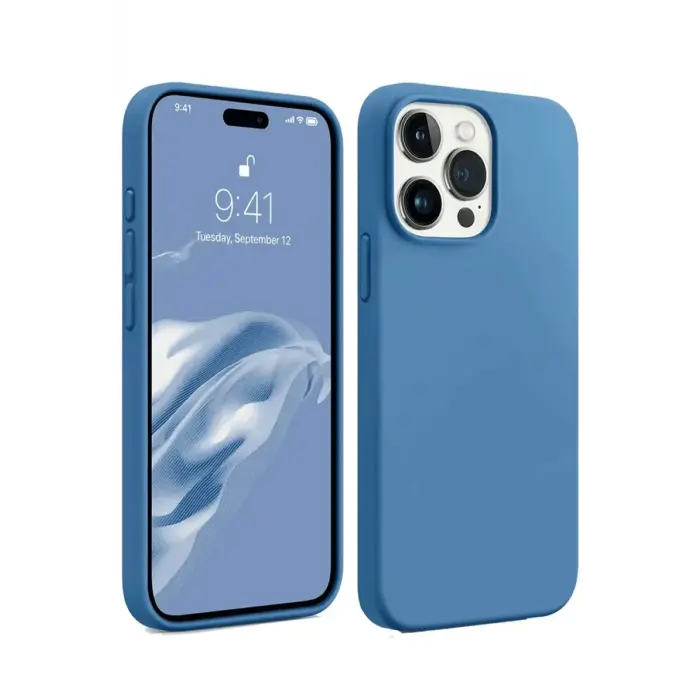 Lopard İphone 15 Pro Max Kılıf First Silikon - Mavi