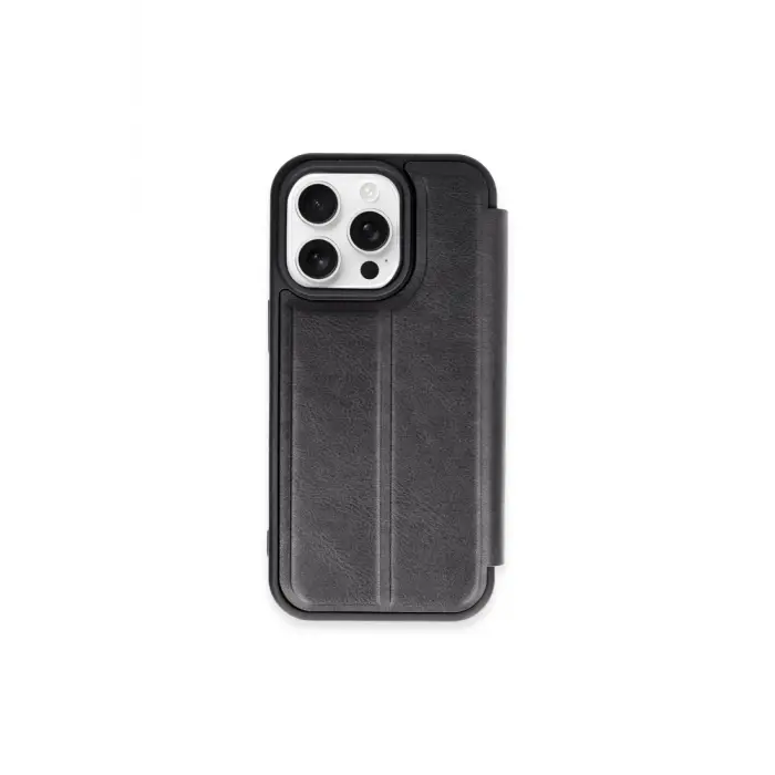 Lopard İphone 15 Pro Max Kılıf Flip Cover - Siyah