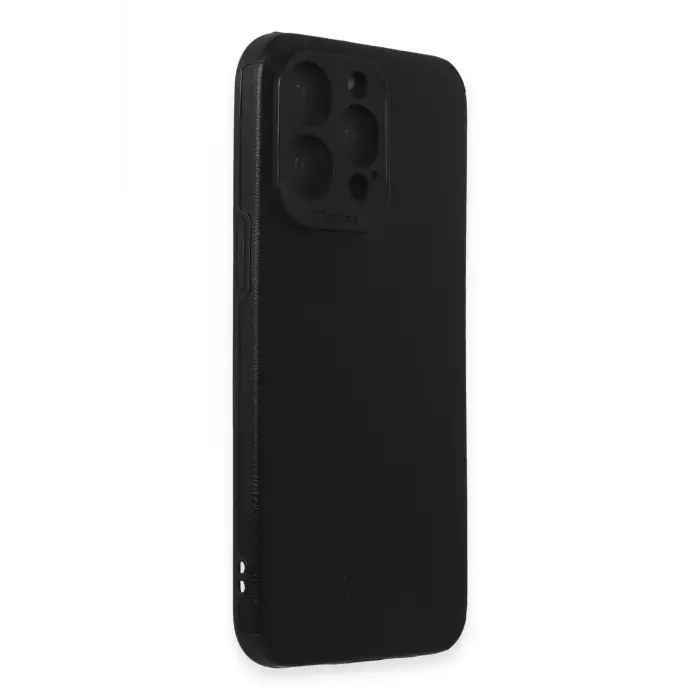 Lopard İphone 15 Pro Max Kılıf Loop Deri Silikon - Siyah