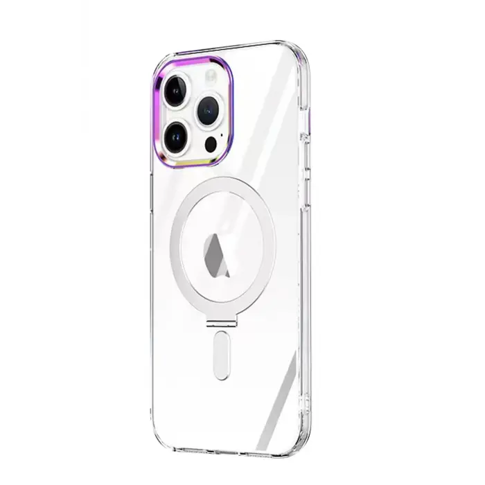 Lopard İphone 15 Pro Max Kılıf Mudo Magneticsafe Standlı Kapak - Şeffaf