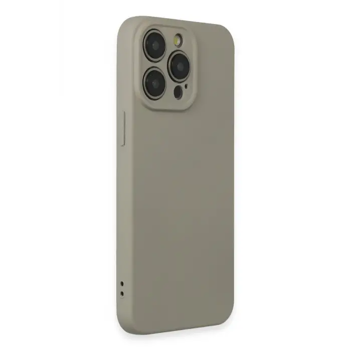 Lopard İphone 15 Pro Max Kılıf Nano İçi Kadife Silikon - Beyaz Titanyum