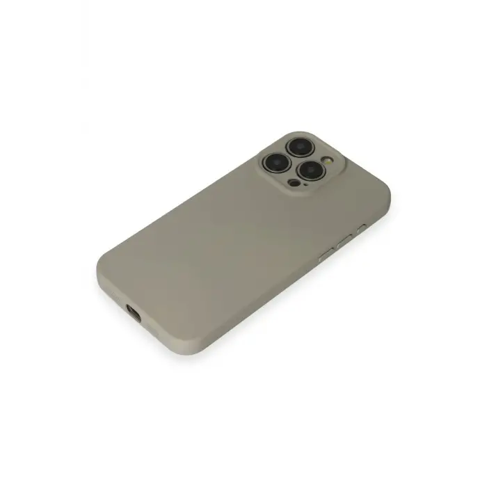 Lopard İphone 15 Pro Max Kılıf Nano İçi Kadife Silikon - Beyaz Titanyum