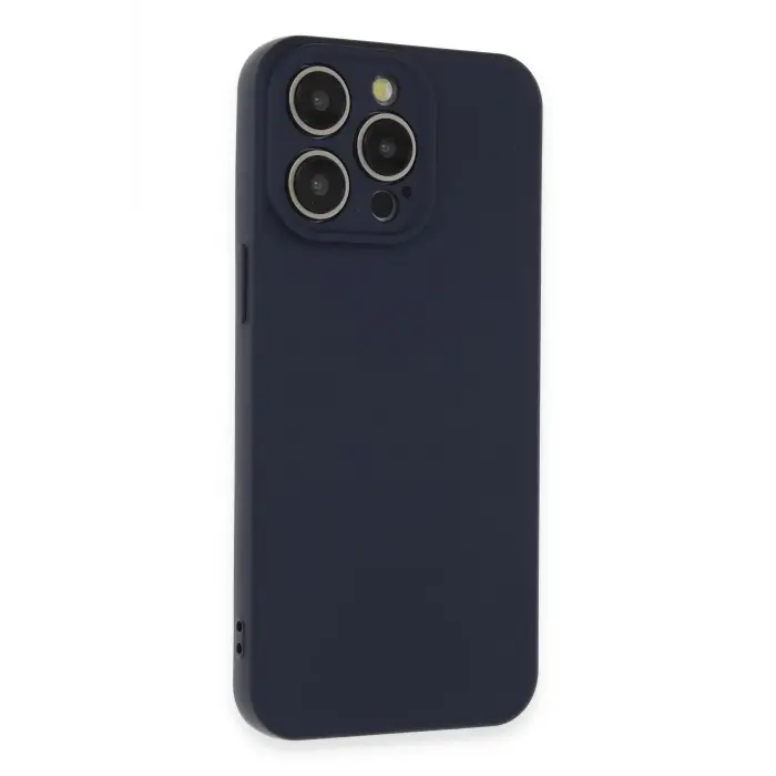 Lopard İphone 15 Pro Max Kılıf Nano İçi Kadife Silikon - Lacivert