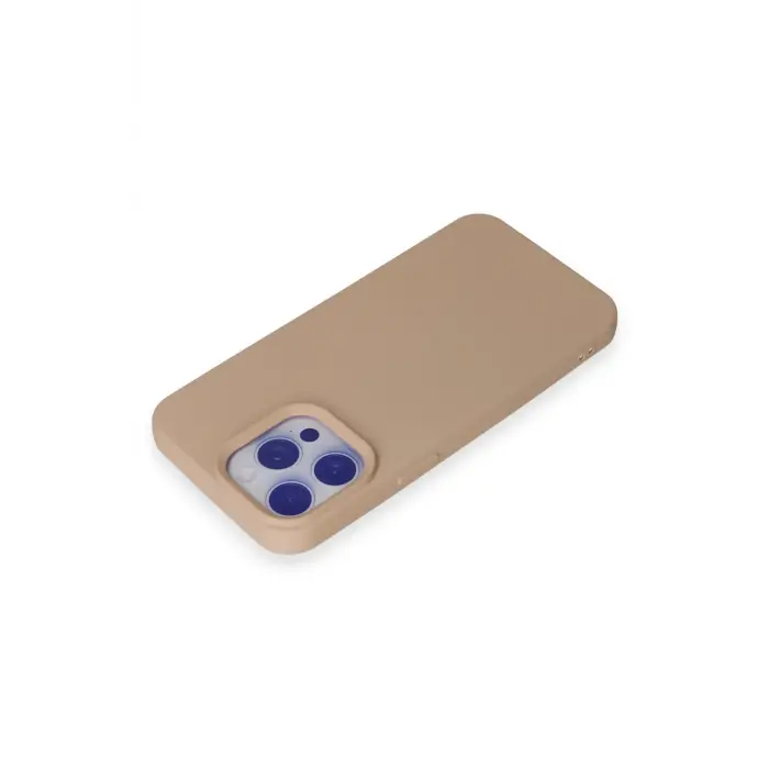 Lopard İphone 15 Pro Max Kılıf Nano İçi Kadife Silikon - Pudra