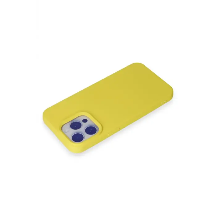 Lopard İphone 15 Pro Max Kılıf Nano İçi Kadife Silikon - Sarı