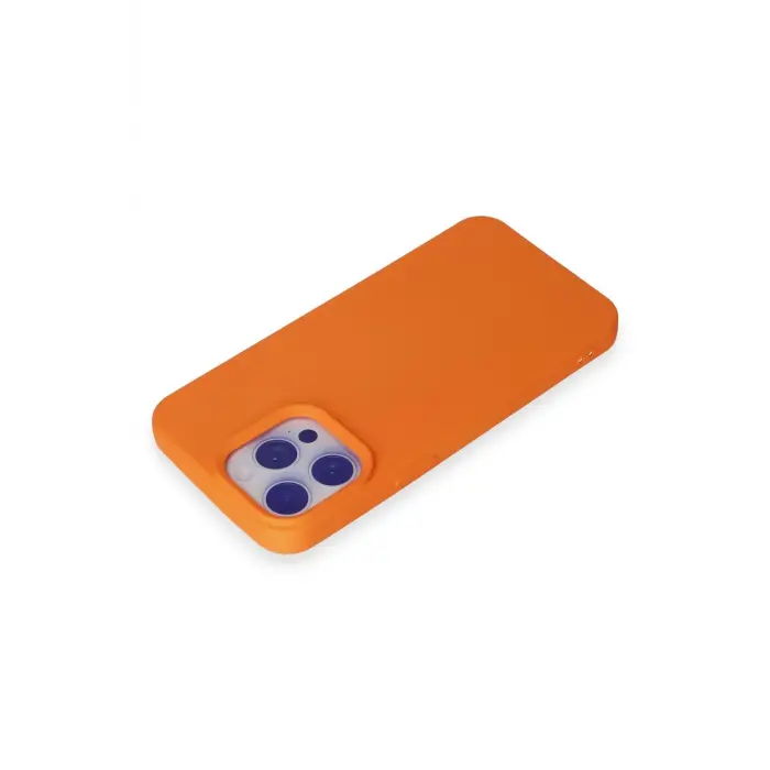 Lopard İphone 15 Pro Max Kılıf Nano İçi Kadife Silikon - Turuncu