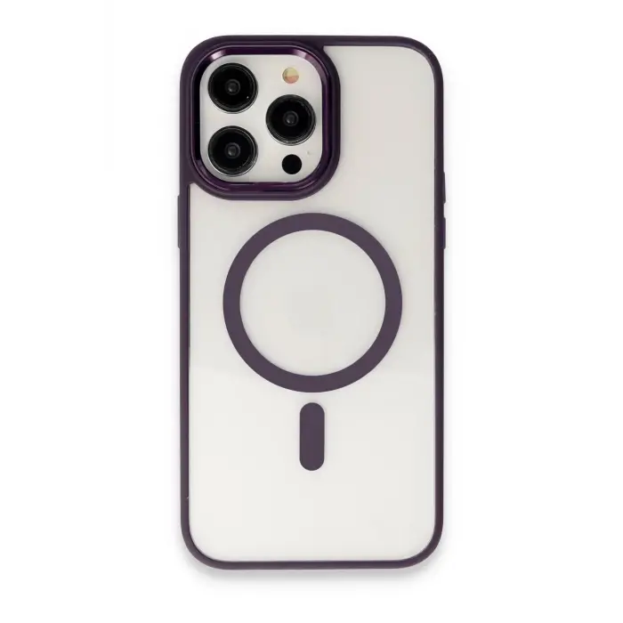 Lopard İphone 15 Pro Max Kılıf Room Magneticsafe Silikon - Derin Mor