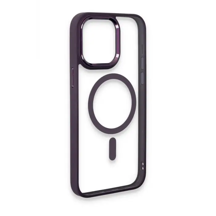 Lopard İphone 15 Pro Max Kılıf Room Magneticsafe Silikon - Derin Mor