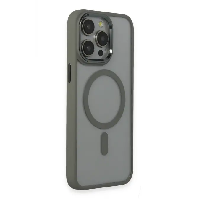 Lopard İphone 15 Pro Max Kılıf Room Magneticsafe Silikon - Gri