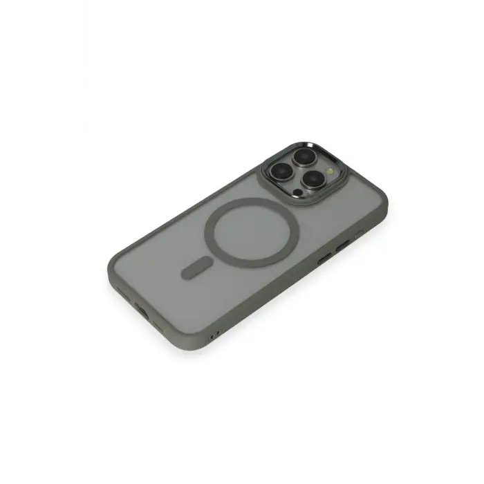 Lopard İphone 15 Pro Max Kılıf Room Magneticsafe Silikon - Gri