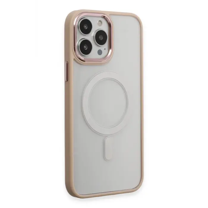 Lopard İphone 15 Pro Max Kılıf Room Magneticsafe Silikon - Pudra