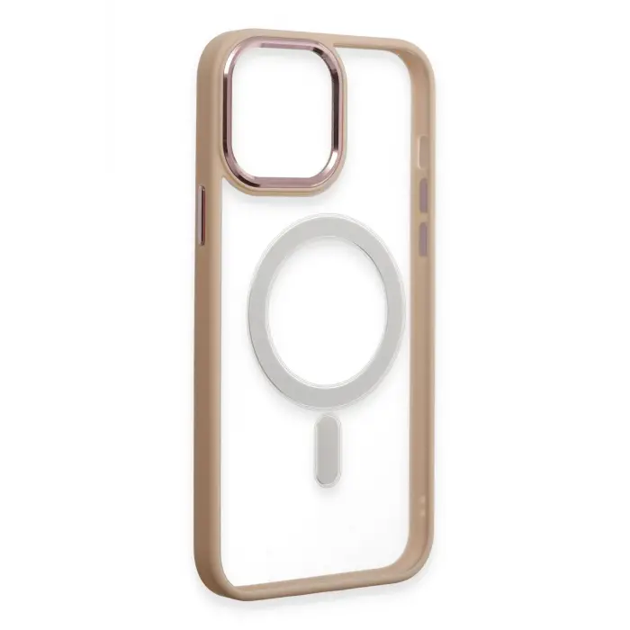 Lopard İphone 15 Pro Max Kılıf Room Magneticsafe Silikon - Pudra