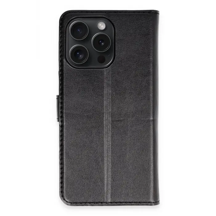 Lopard İphone 15 Pro Max Kılıf Trend S Plus Kapaklı Kılıf - Siyah