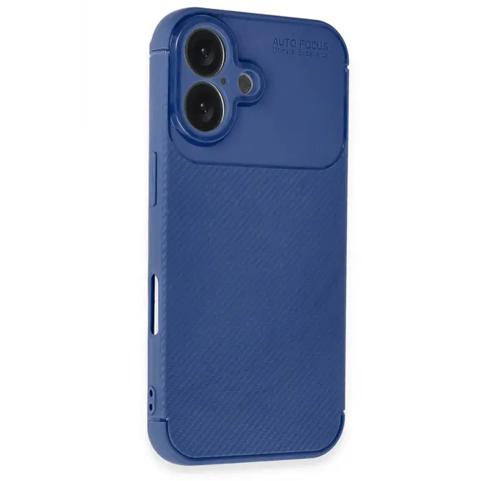 Lopard İphone 16 Kılıf Auto Focus Karbon Kapak - Lacivert