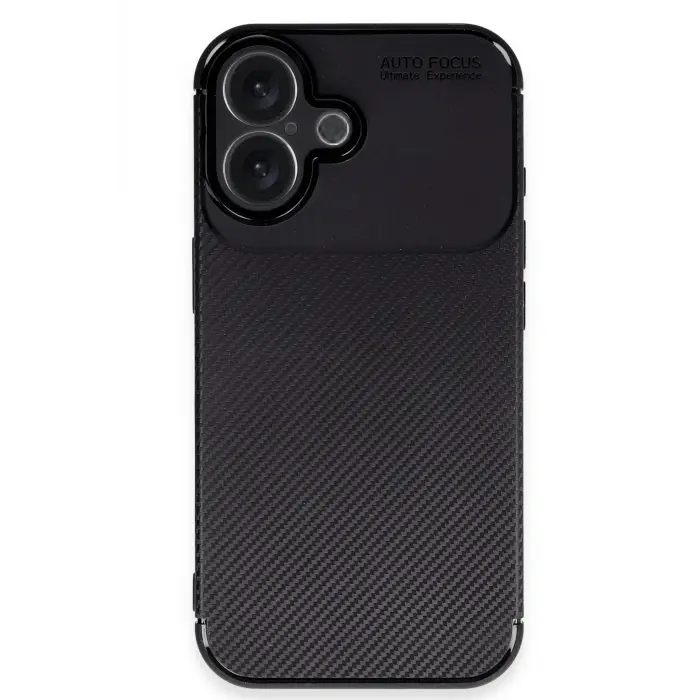 Lopard İphone 16 Kılıf Auto Focus Karbon Kapak - Siyah