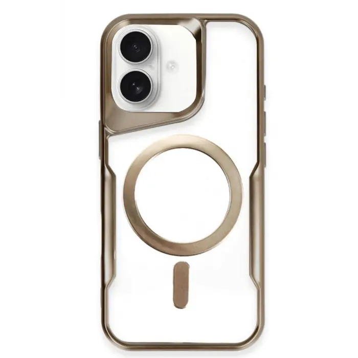 Lopard İphone 16 Kılıf Boyi Magsafe Silikon Kapak - Kahverengi