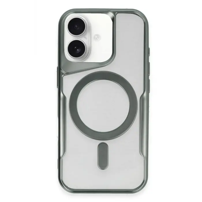 Lopard İphone 16 Kılıf Boyi Magsafe Silikon Kapak - Yeşil