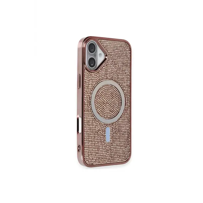 Lopard İphone 16 Kılıf Diamond Magsafe Kapak - Pembe