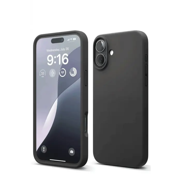 Lopard İphone 16 Kılıf Nano İçi Kadife Silikon - Siyah