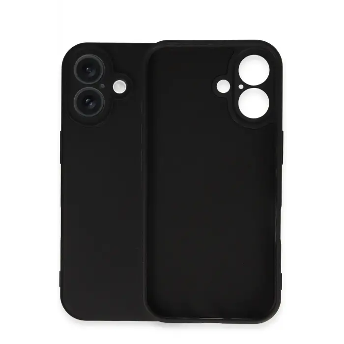 Lopard İphone 16 Kılıf Nano İçi Kadife Silikon - Siyah