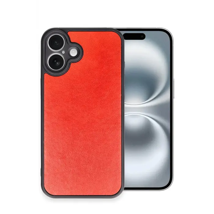 Lopard İphone 16 Plus Kılıf Aras Deri Kapak - Kırmızı