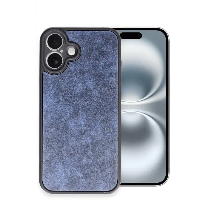 Lopard İphone 16 Plus Kılıf Aras Deri Kapak - Lacivert