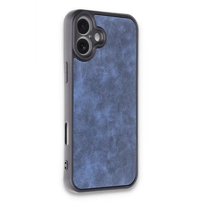 Lopard İphone 16 Plus Kılıf Aras Deri Kapak - Lacivert