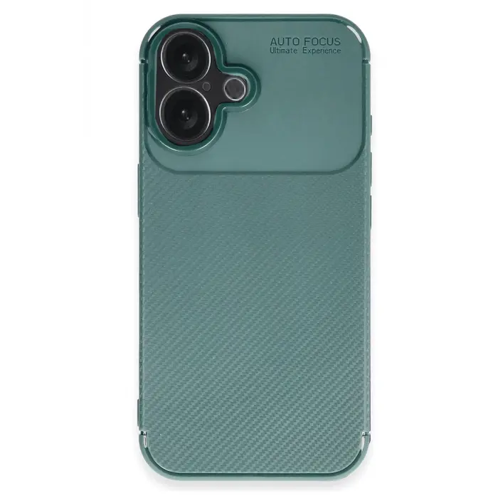 Lopard İphone 16 Plus Kılıf Auto Focus Karbon Kapak - Koyu Yeşil