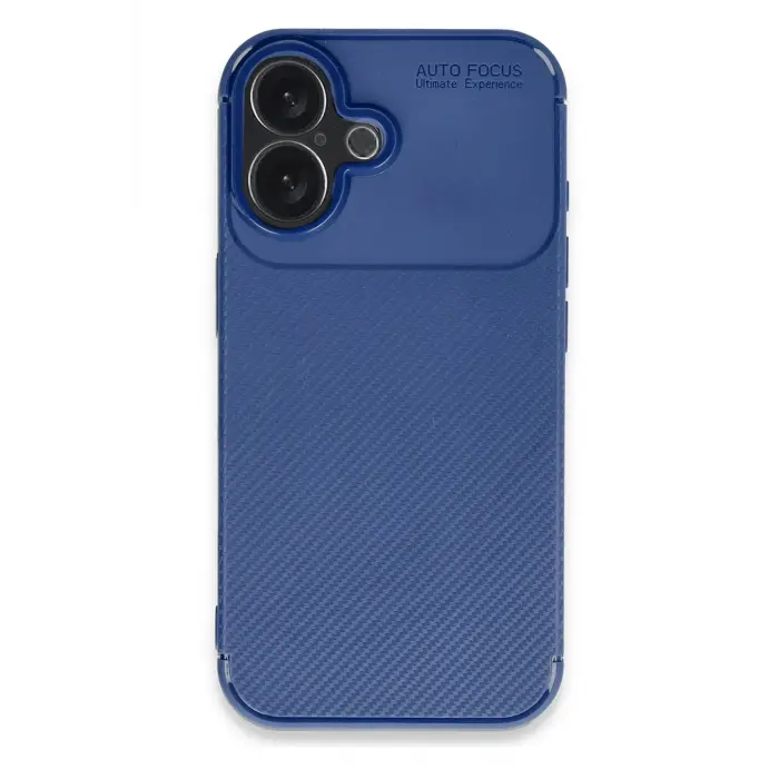 Lopard İphone 16 Plus Kılıf Auto Focus Karbon Kapak - Lacivert