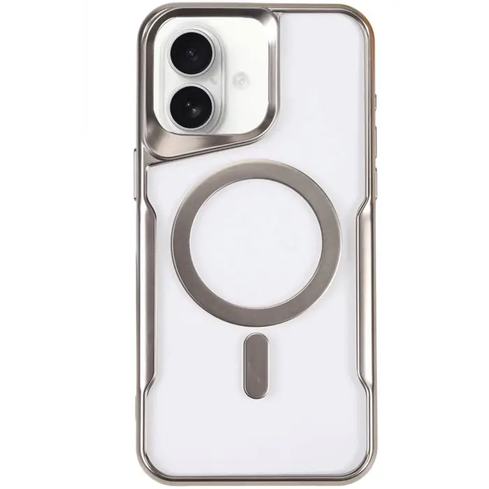 Lopard İphone 16 Plus Kılıf Boyi Magsafe Silikon Kapak - Gümüş