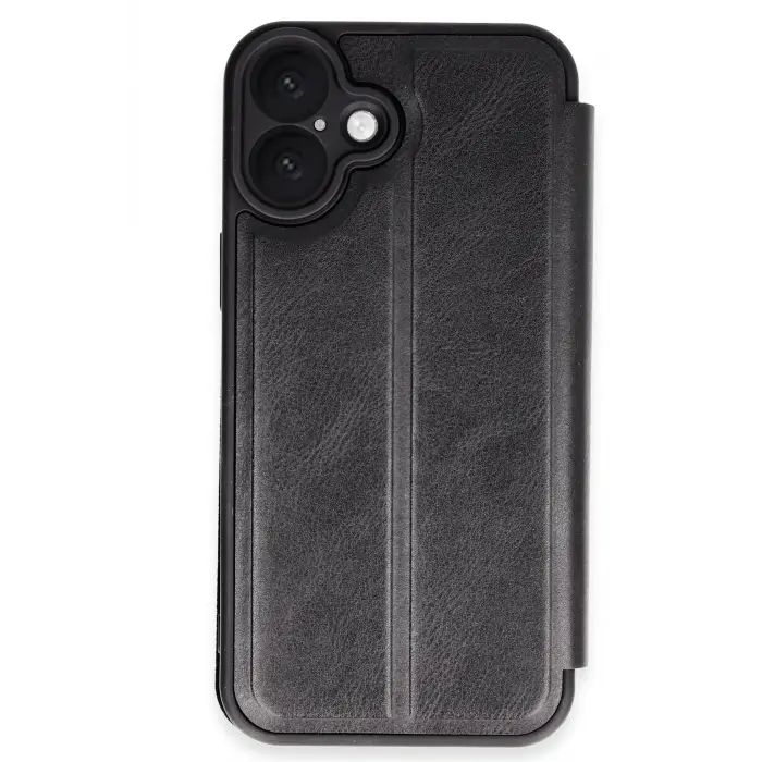 Lopard İphone 16 Plus Kılıf Flip Cover - Siyah