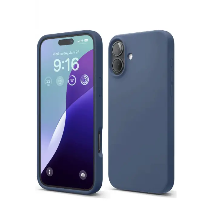 Lopard İphone 16 Plus Kılıf Nano İçi Kadife Silikon - Lacivert