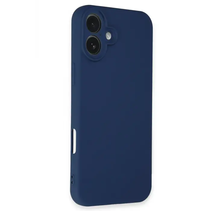 Lopard İphone 16 Plus Kılıf Nano İçi Kadife Silikon - Lacivert