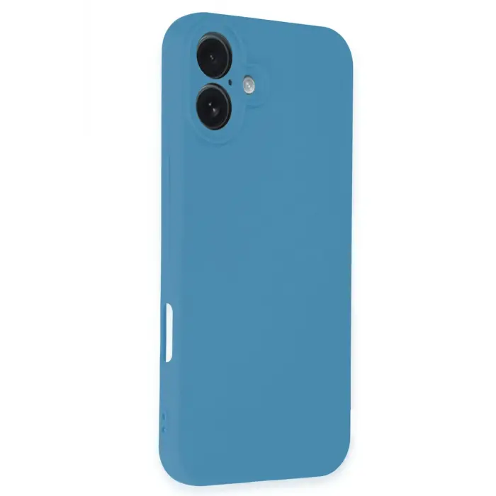 Lopard İphone 16 Plus Kılıf Nano İçi Kadife Silikon - Mavi