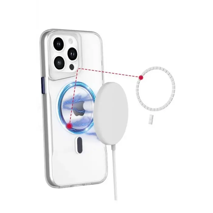 Lopard İphone 16 Plus Kılıf Pc Poso Magsafe Kapak - Şeffaf