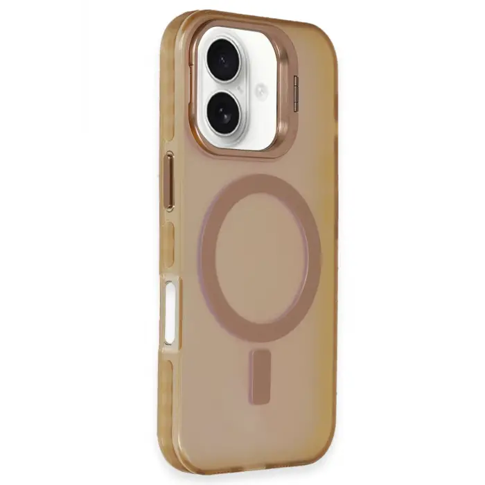 Lopard İphone 16 Plus Kılıf Primera Magsafe Standlı Kapak - Gold