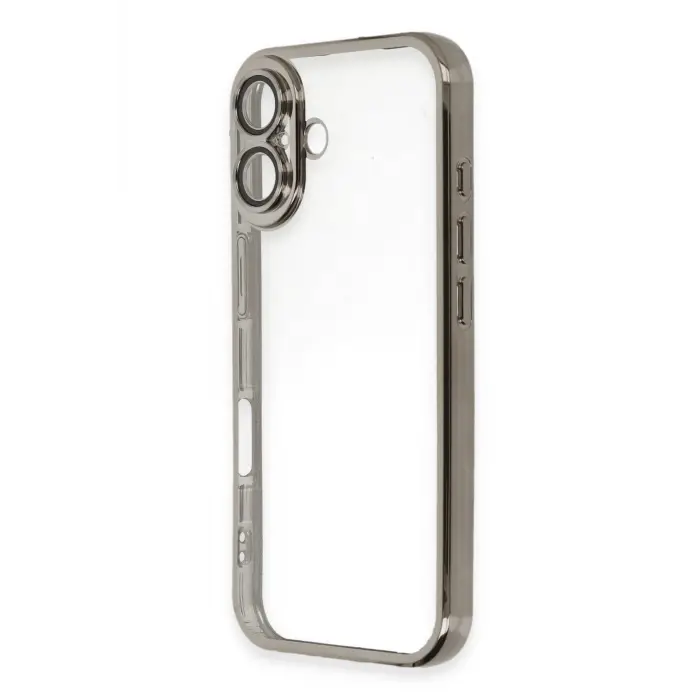 Lopard İphone 16 Plus Kılıf Razer Lensli Silikon - Titanyum Gri