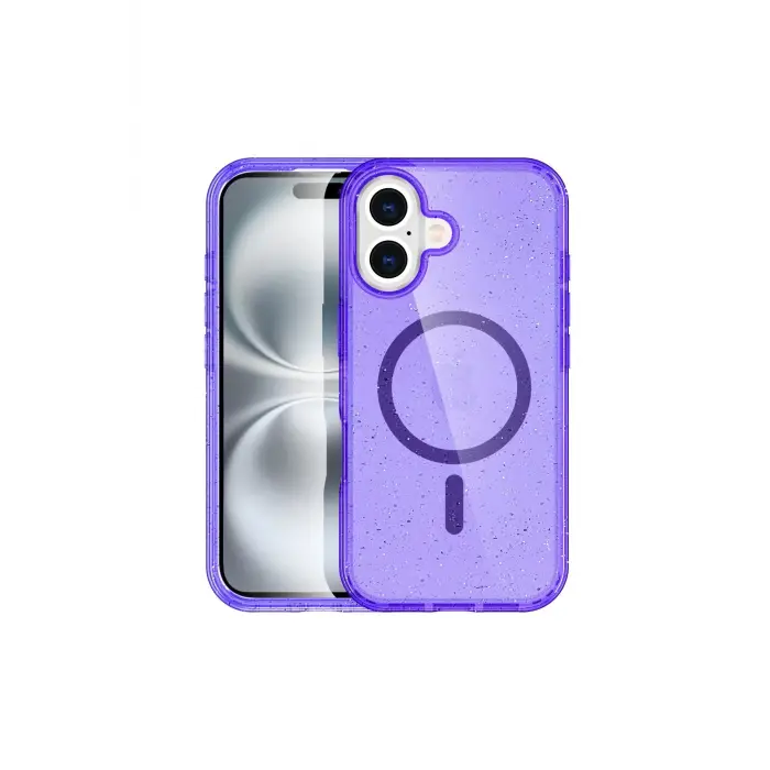 Lopard İphone 16 Plus Kılıf Star Magsafe Kapak - Mor