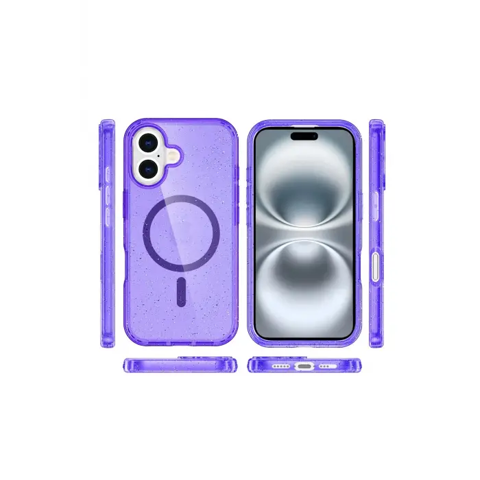 Lopard İphone 16 Plus Kılıf Star Magsafe Kapak - Mor